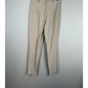 Harlow Women's High Rise Ribbed Ankle Pants Tapered Leg‎ Tan Size 4 Capsule Lux